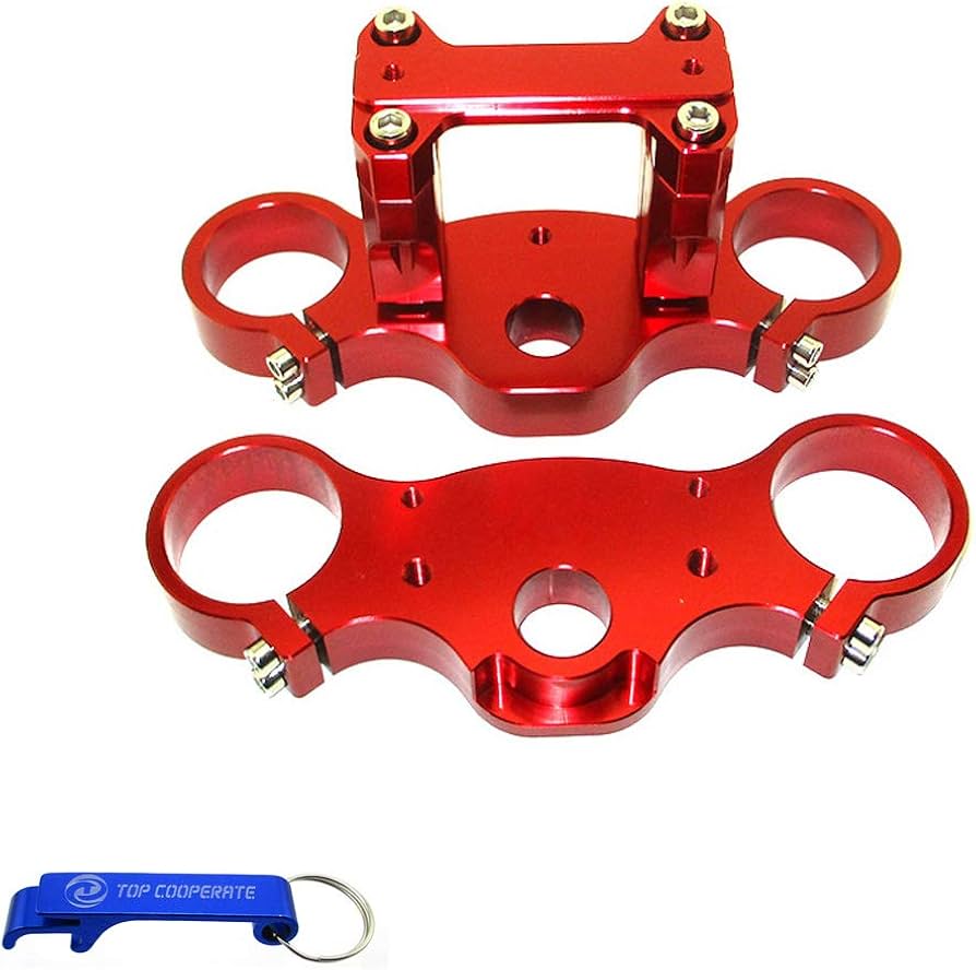 Amazon | TC-Motor レッドCNCアルミニウム45/48-22mm トリプルクランプ Amazon | TC-Motor レッドCNCアルミニウム45/48-22mm トリプルクランプ